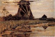 Piet Mondrian French mill near the river painting